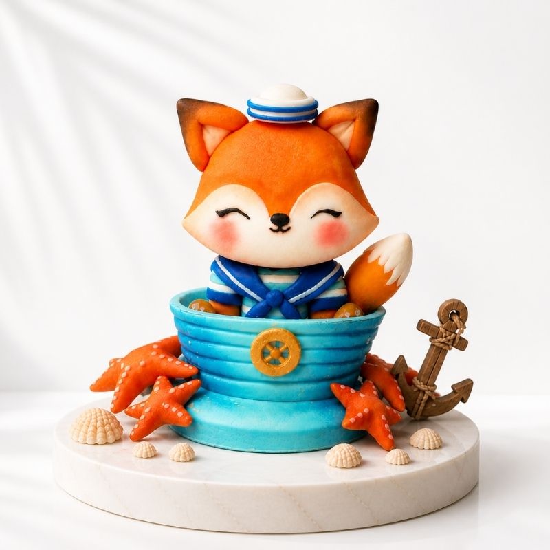 fondant sailor fox course step by step tutorial
